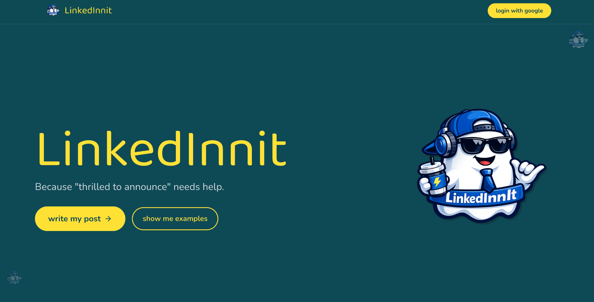 LinkedInnit landing page